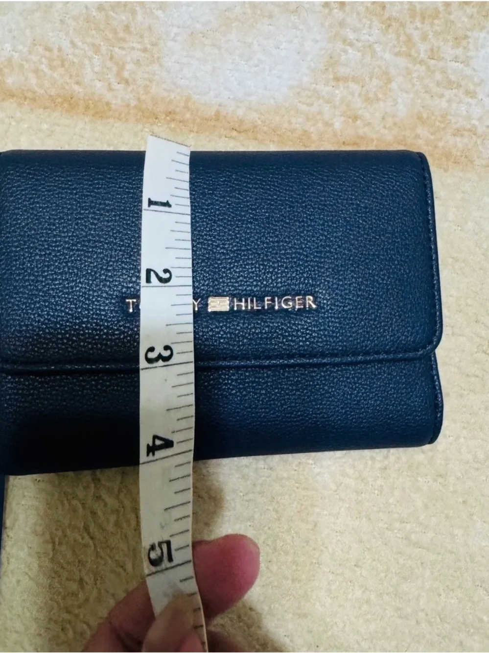 Tommy Hilfiger Navy Pebbled trifold women’s Wallet. New